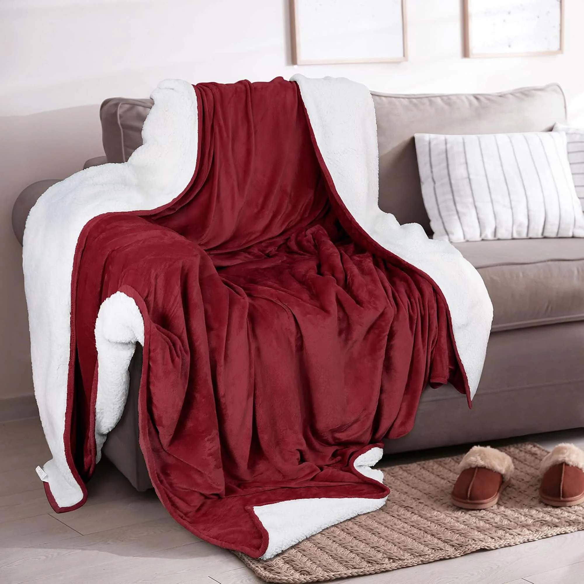 Velvet Plush Sherpa Bed Blanket - Sherpa Fleece Collection - Image 41