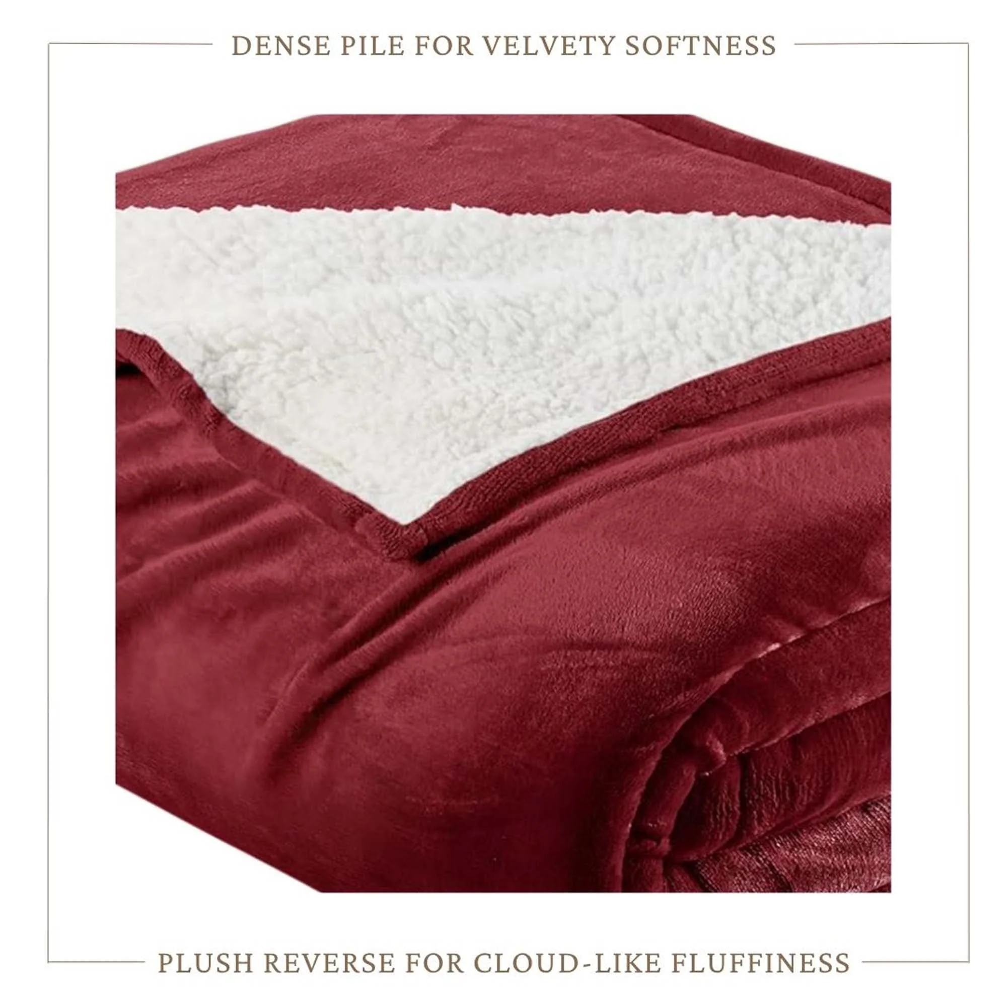 Velvet Plush Sherpa Bed Blanket - Sherpa Fleece Collection - Image 44