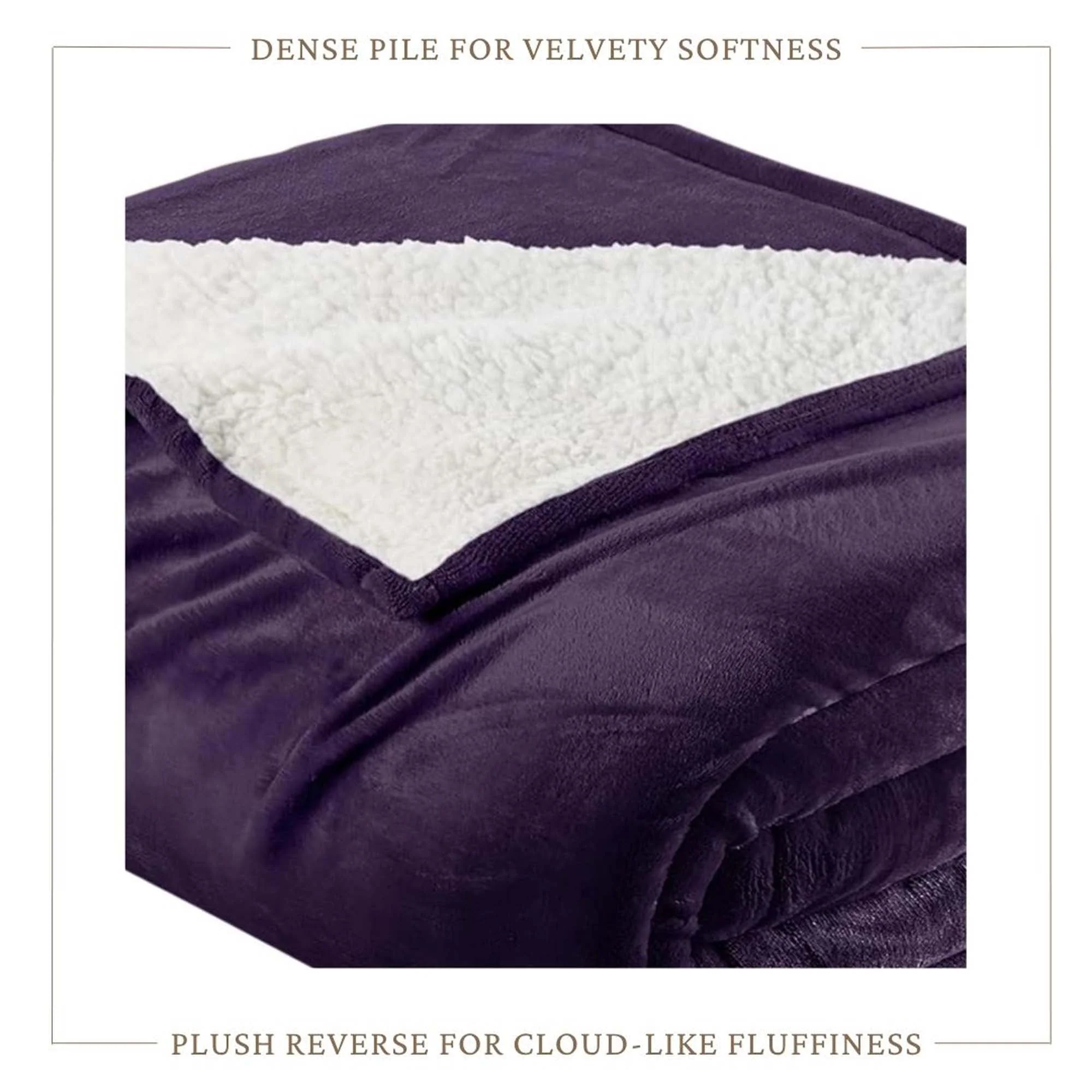 Velvet Plush Sherpa Bed Blanket - Sherpa Fleece Collection - Image 49