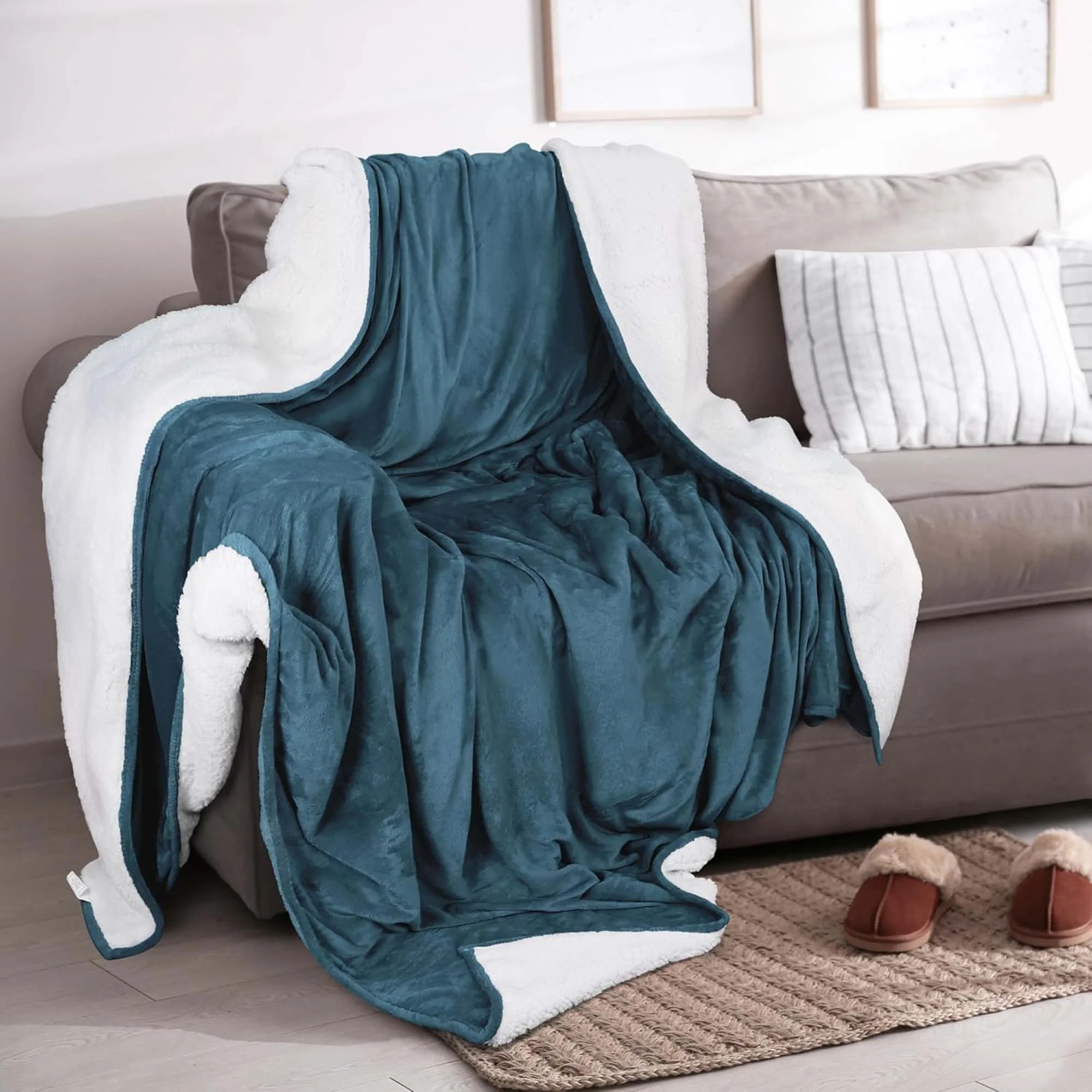 Velvet Plush Sherpa Bed Blanket - Sherpa Fleece Collection - Image 51