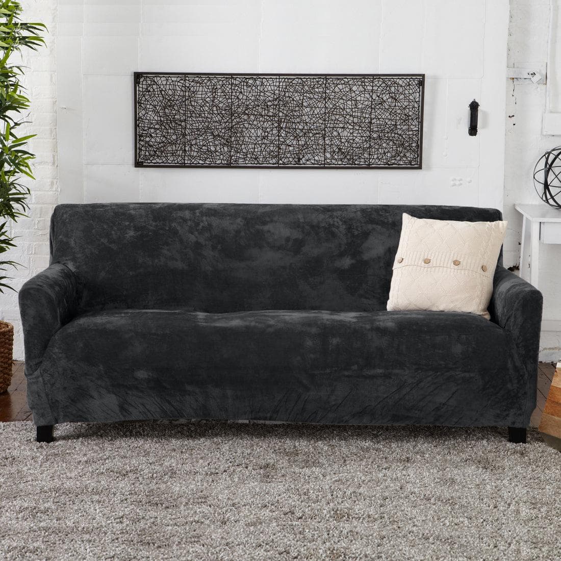 Velvet Stretch Slipcover - Gale Collection - Image 170