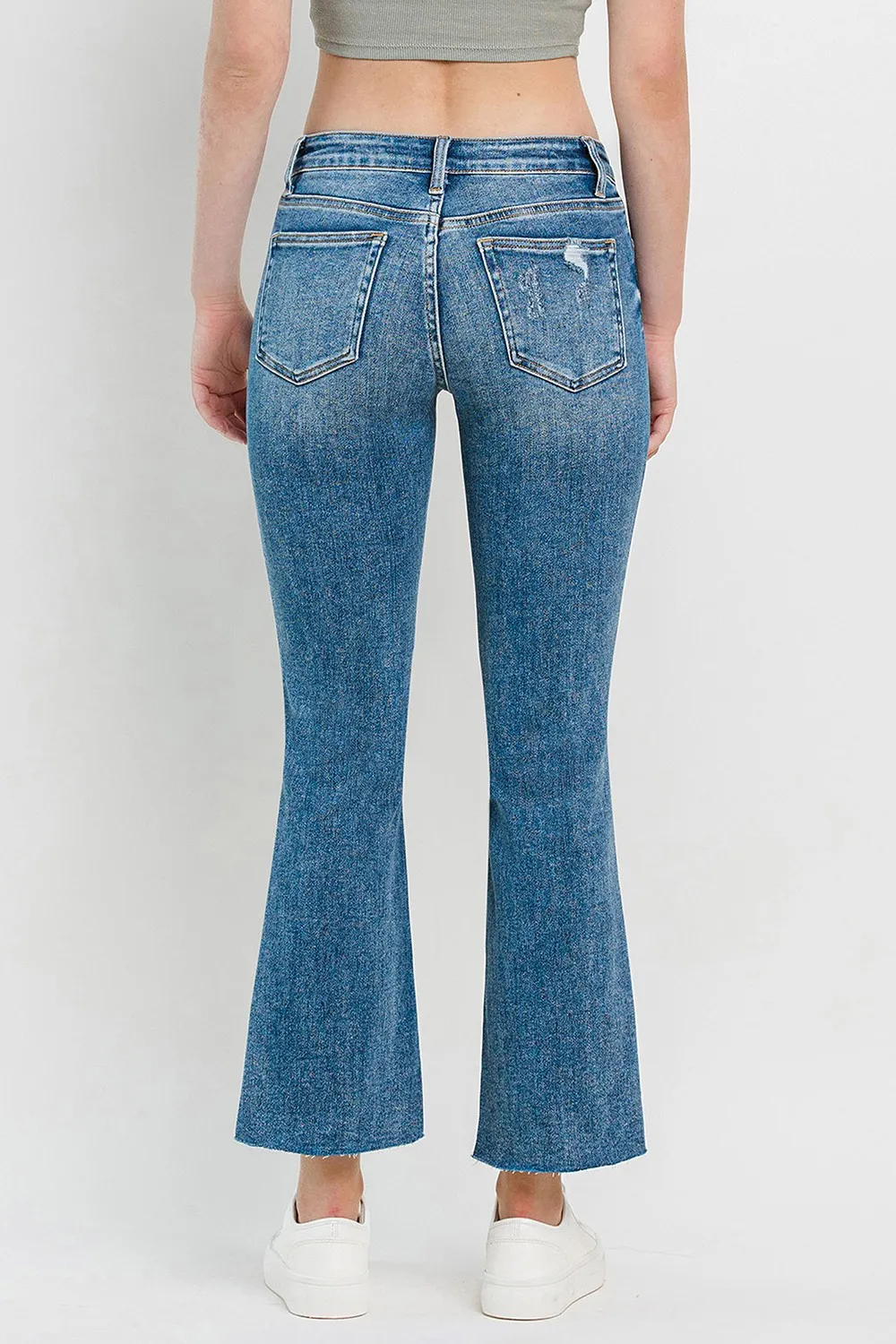 Vervet by Flying Monkey Full Size Mid Rise Distressed Cropped Flare Jeans - Image 2