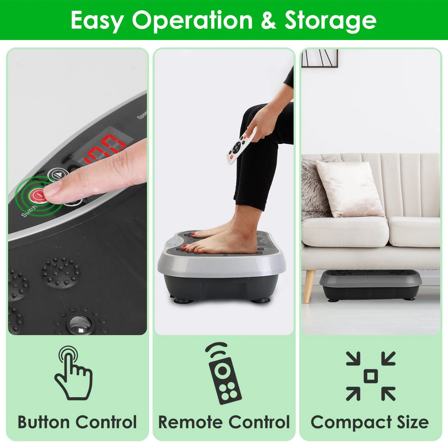 Vibration Exercise Machine With Resistant Bands Remote Control Whole Body Vibration Platform Workout Equipment Home Fitness Training Equipment For Weight Loss Fat Burner - Image 29