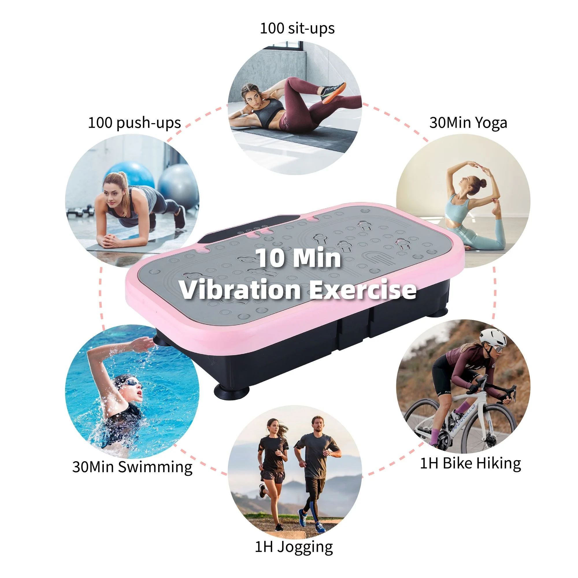 Vibration Plate Fitness Platform with handle Whole Body Exercise Machine with 120 Speed Levels, Lymphatic Drainage, Fat Burning, and Weight Loss, Perfect for Women, Men, and Home Gym exercise - Image 3