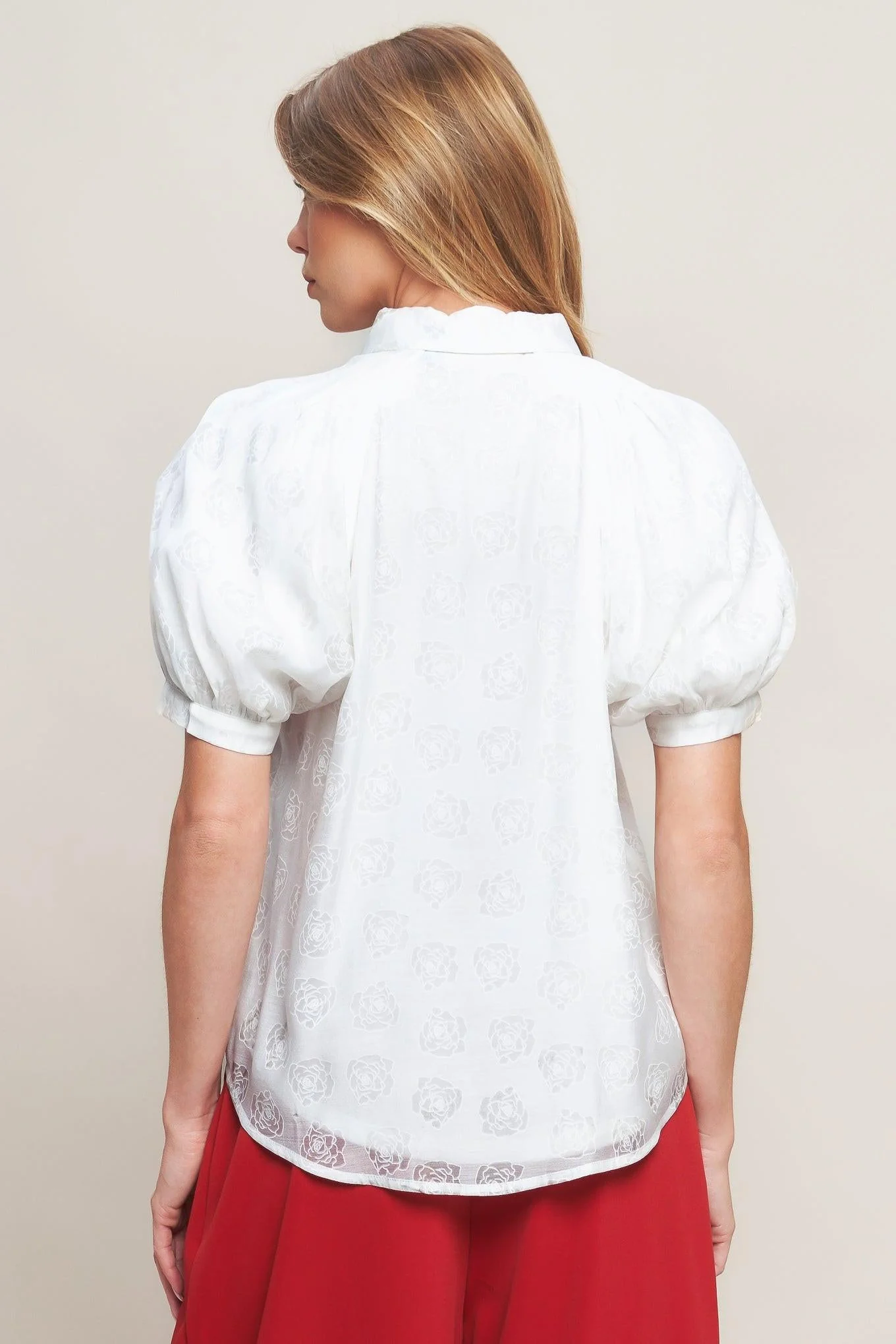 Vineyard Stroll Ivory Woven Top - Image 6