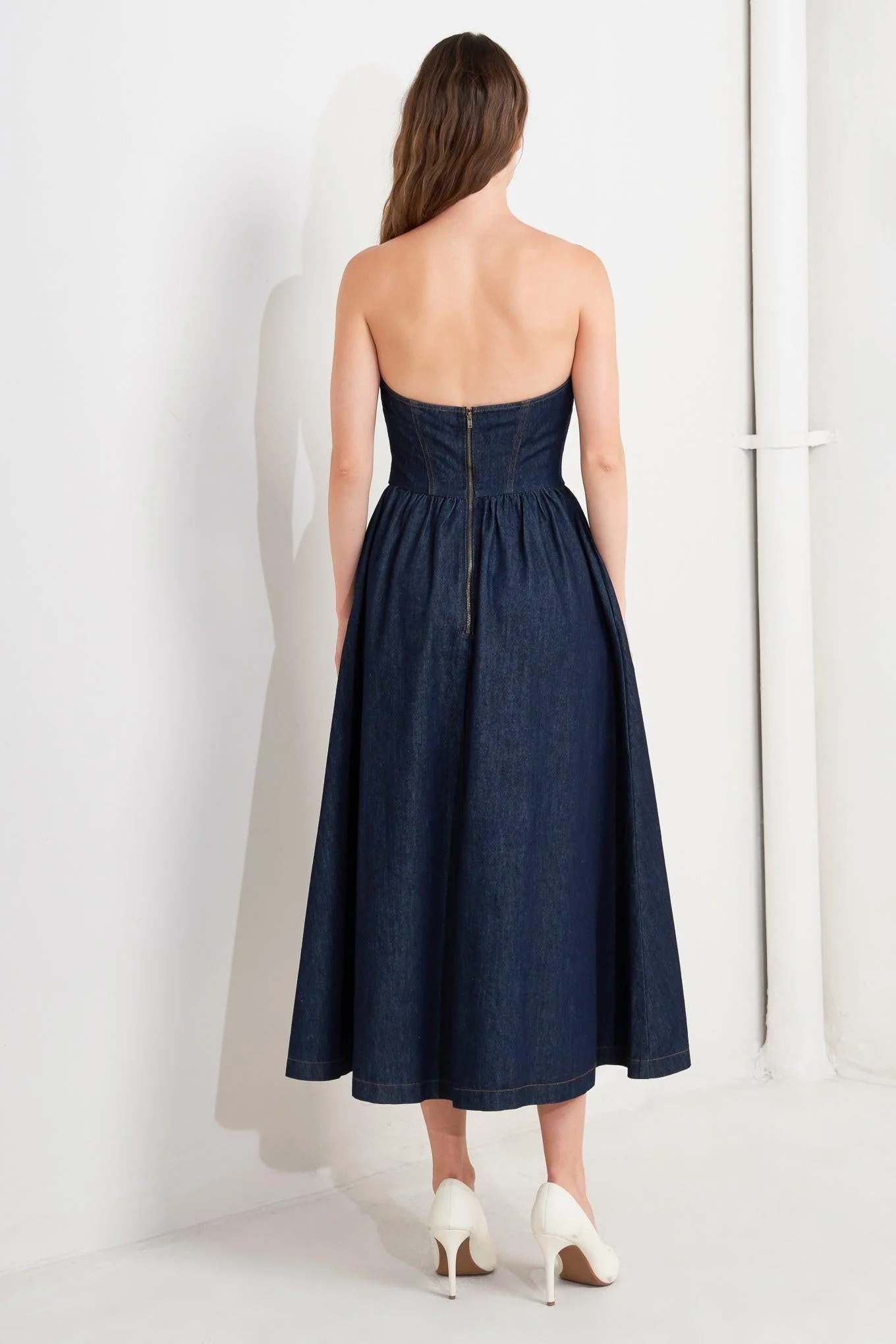 Vintage Siren Denim Midi Dress - Image 6