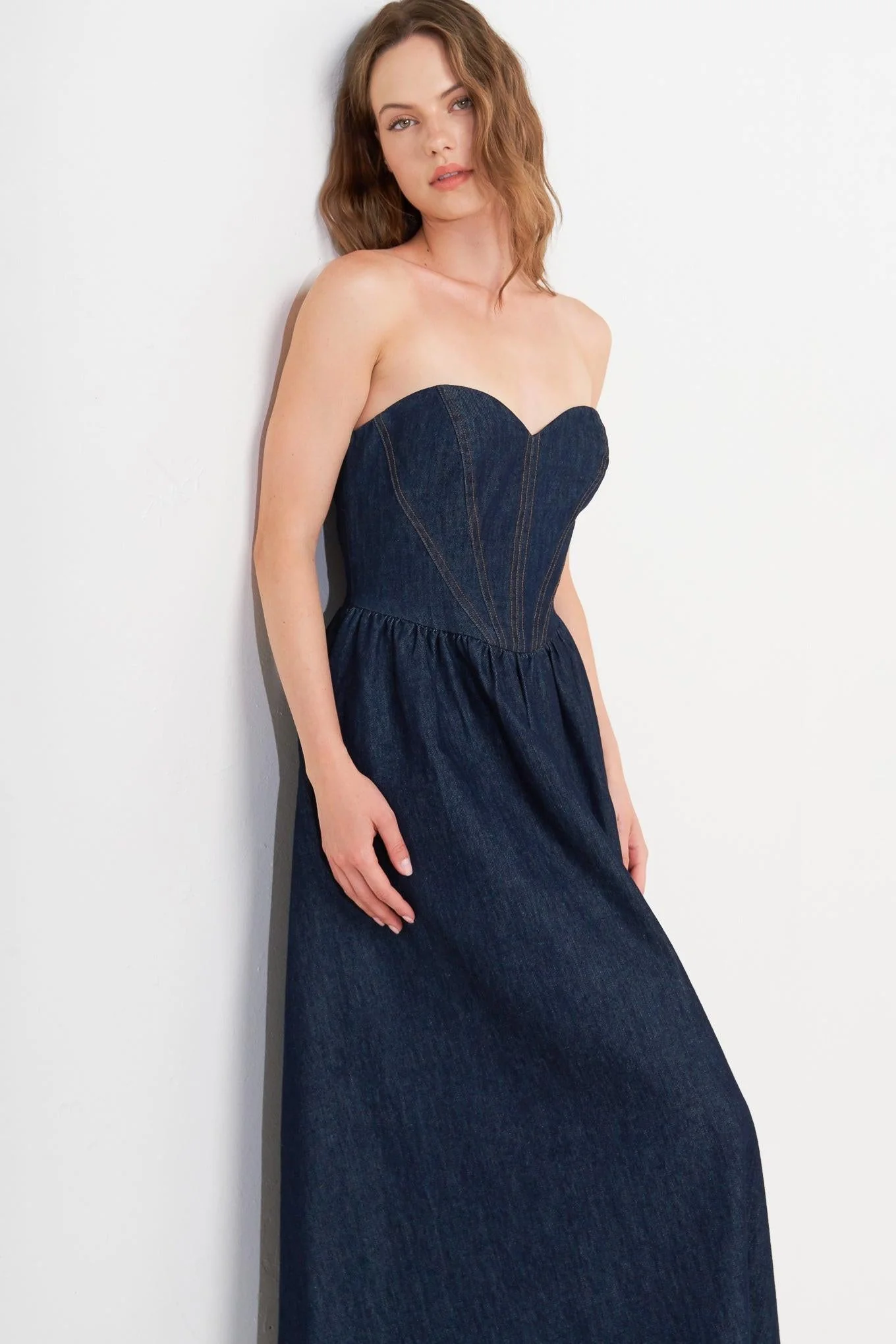 Vintage Siren Denim Midi Dress - Image 7