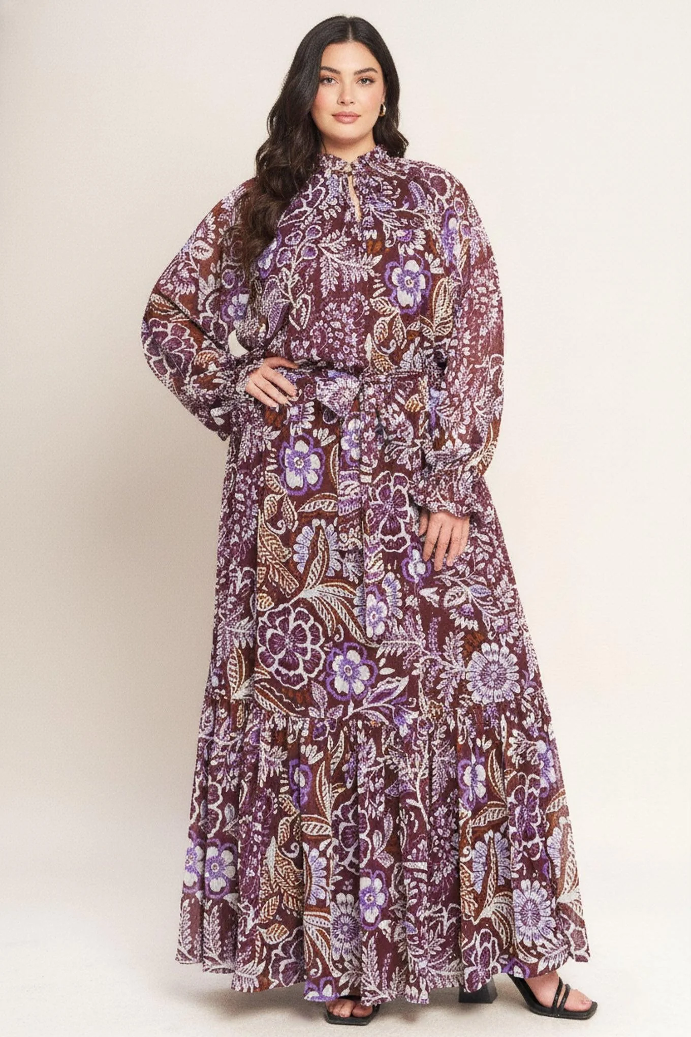 Violet Blossom Spirit Woven Maxi Dress - Image 5