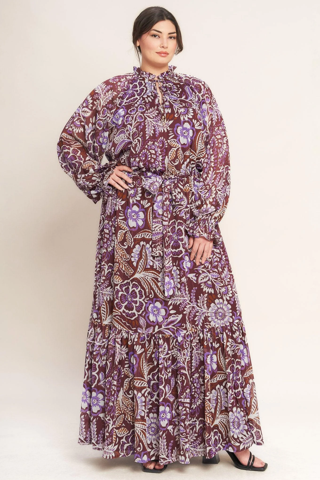 Violet Blossom Spirit Woven Maxi Dress - Image 6