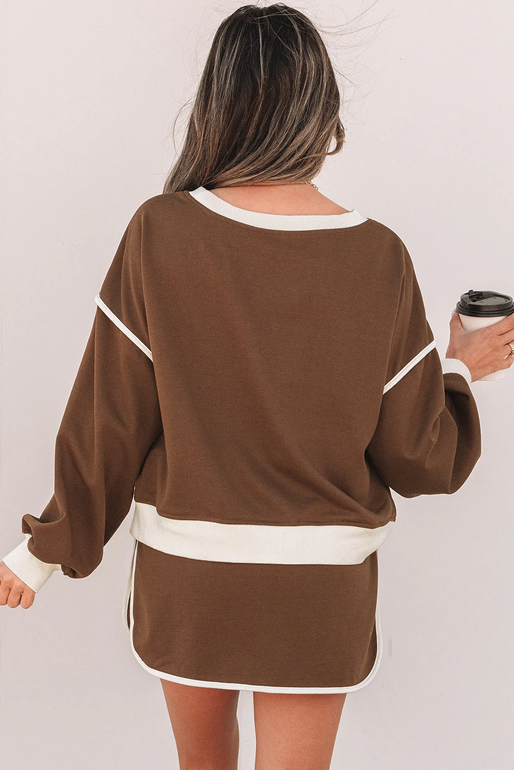Violeta Loose Pullover and Lace-up Waist Skort Set by Threaded Pear - Image 7