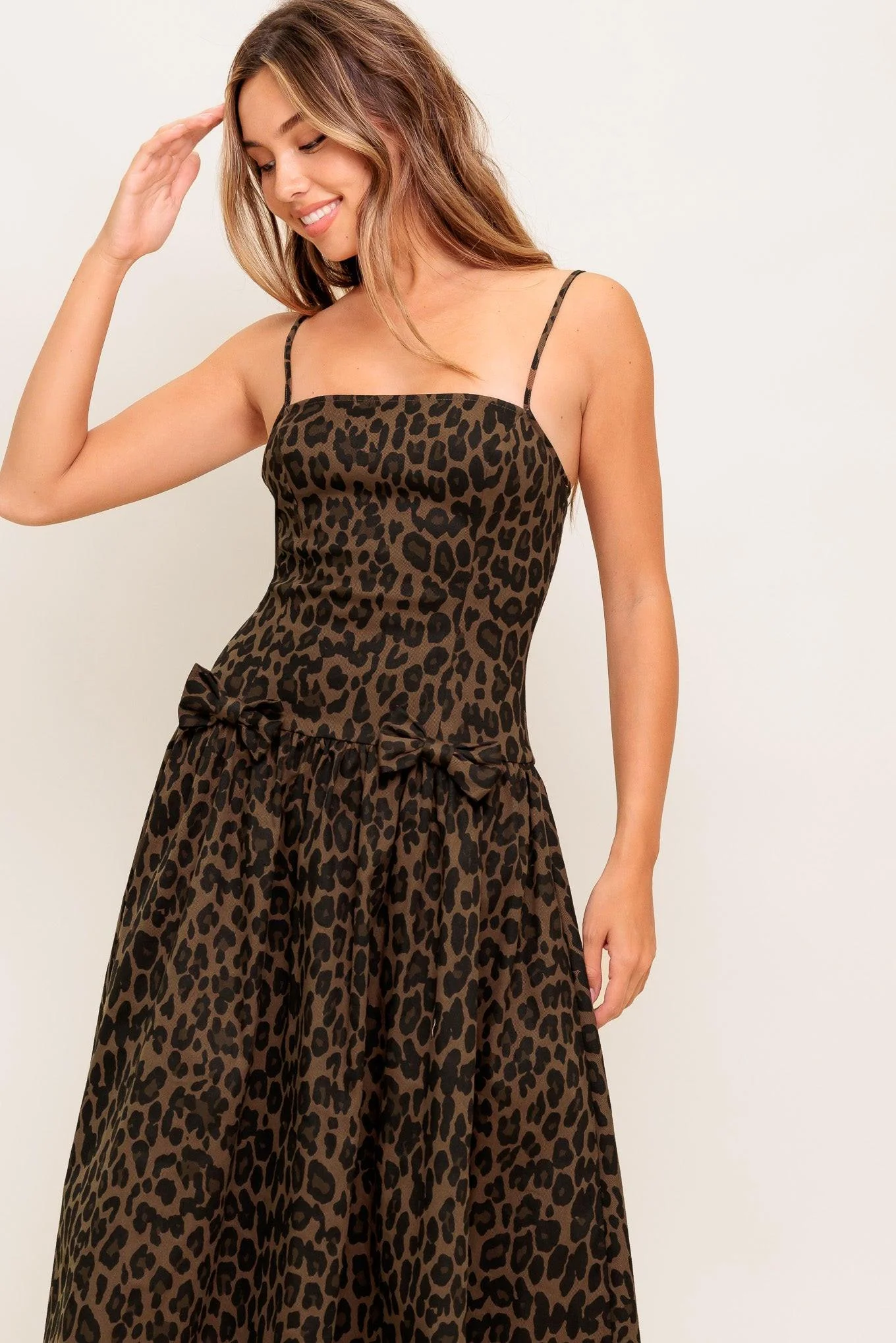 Walk Soft, Strike Strong Leopard Woven Midi Dress - Image 5