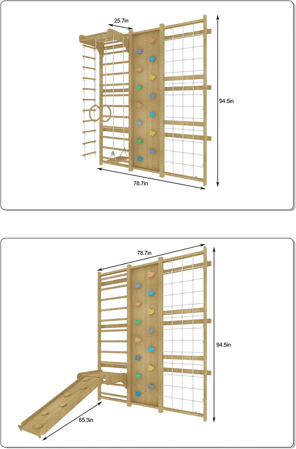 Walnut | Swedish Ladder Jungle Gym - Wall Mounted - Image 8