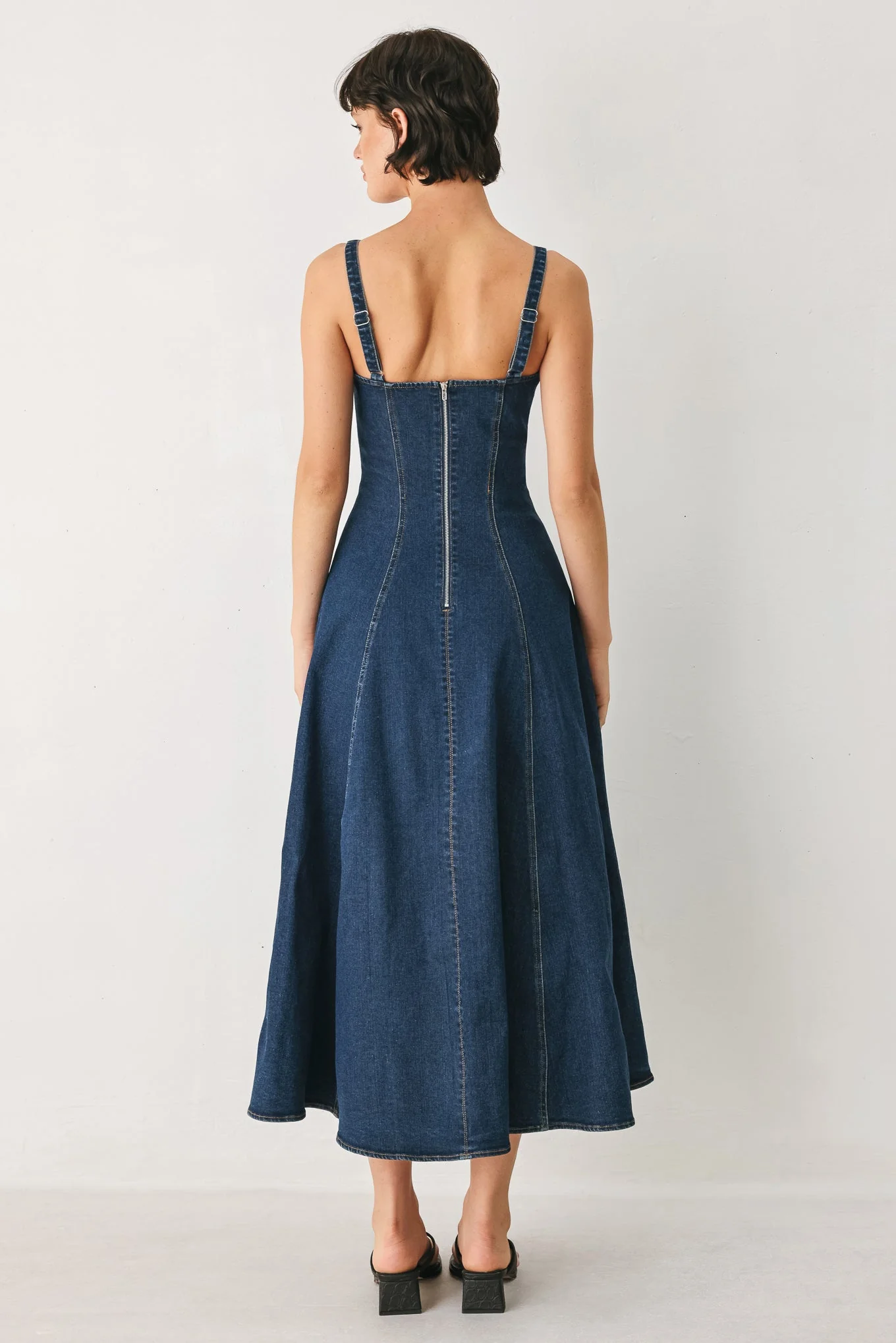 Western Charm Denim Midi Dress - Image 8