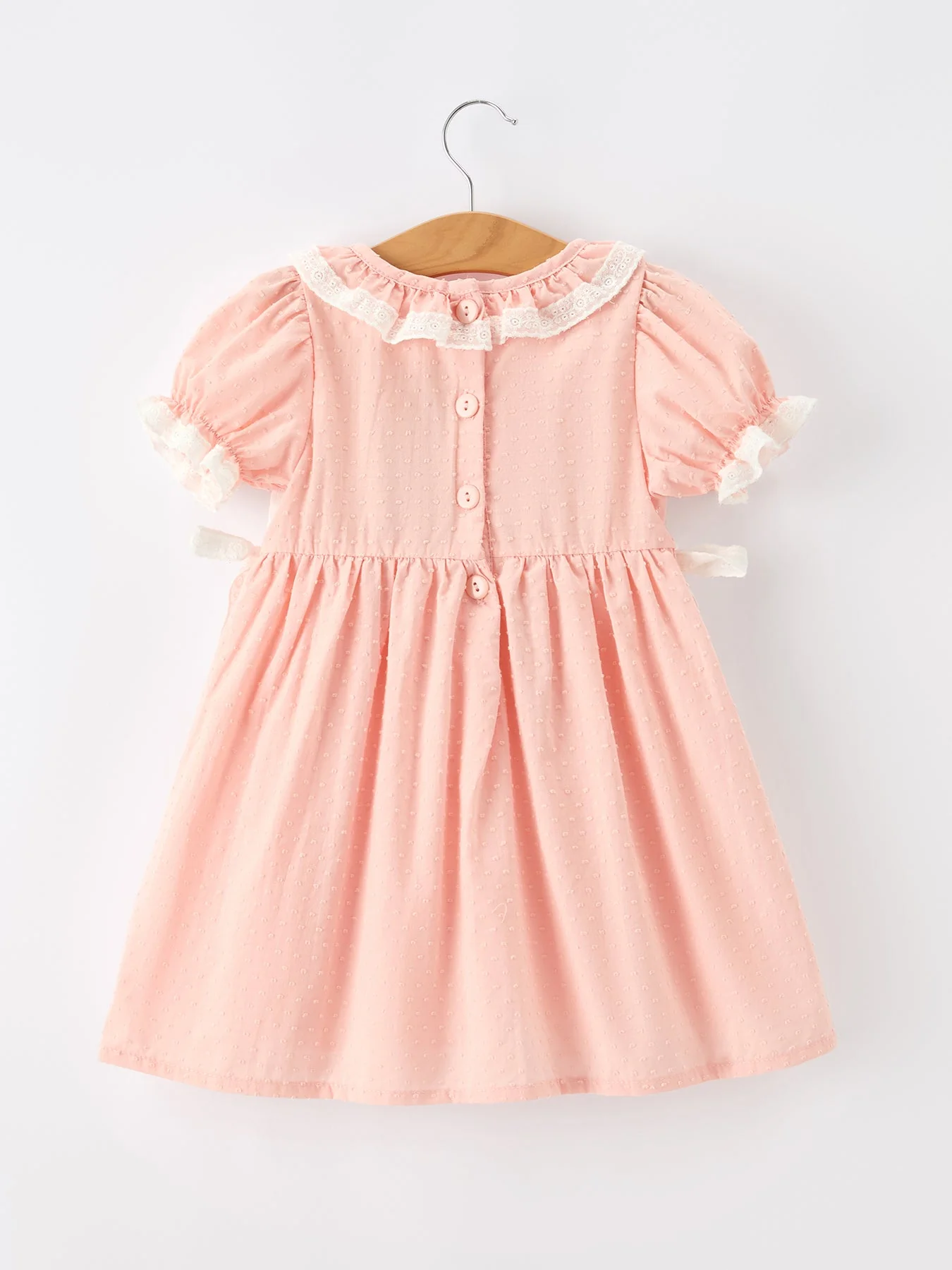 Western Horse Embroidery Girls Dress Lace Petals Collar Puff Sleeve - Image 7