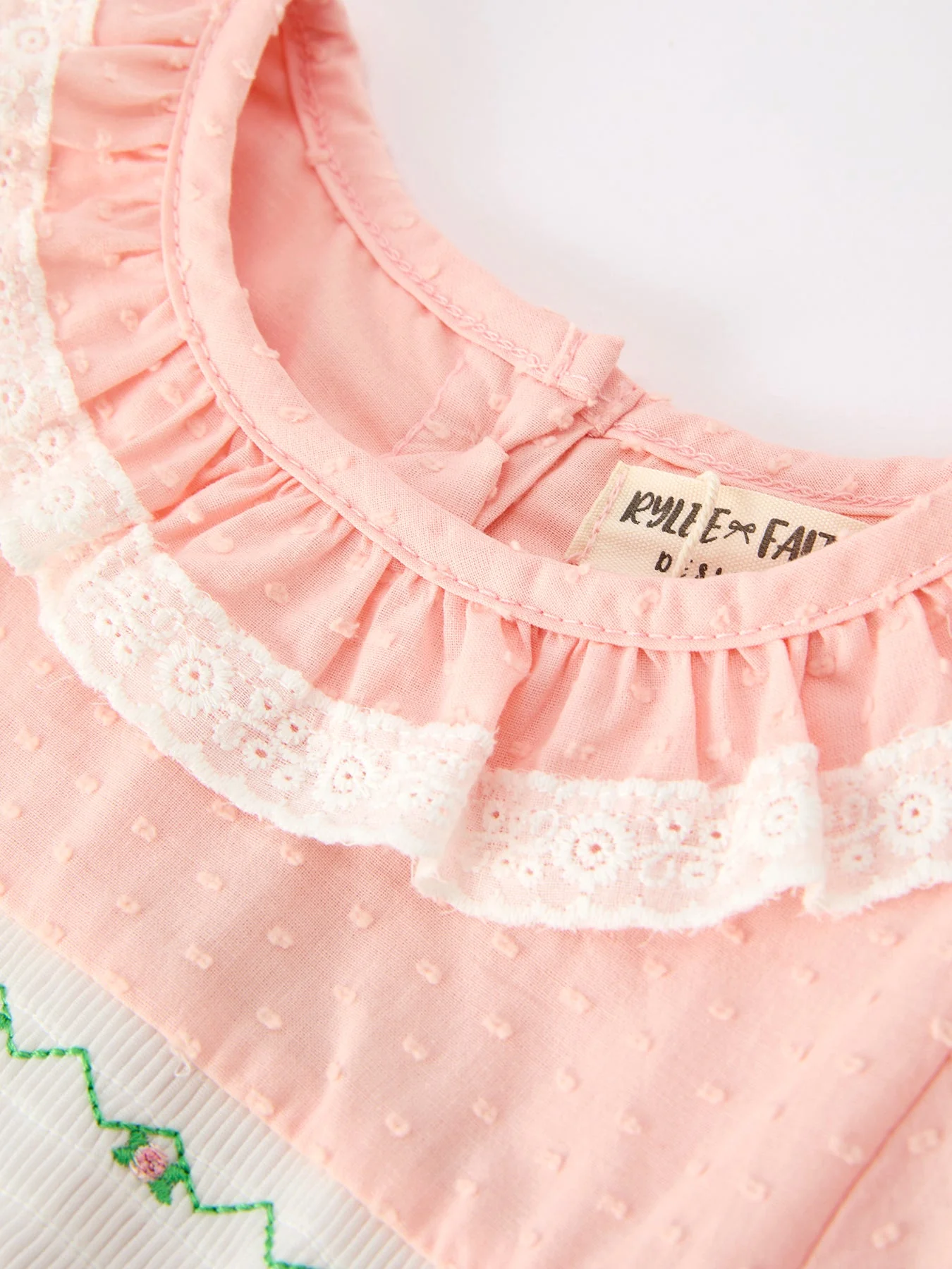 Western Horse Embroidery Girls Dress Lace Petals Collar Puff Sleeve - Image 8
