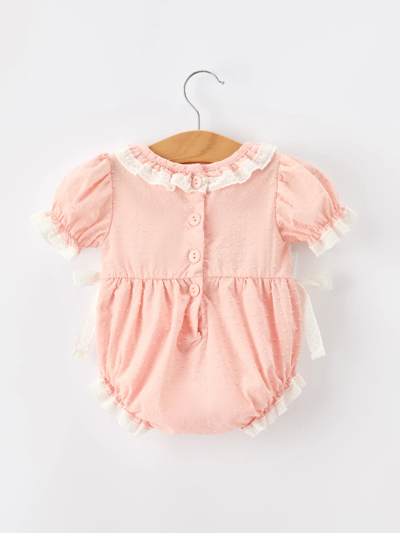 Western Horse Embroidery Girls Romper Lace Petals Collar Puff Sleeve - Image 7