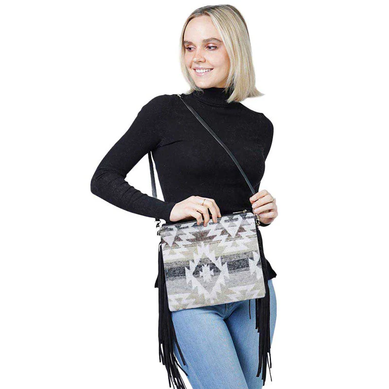Western Pattern Tassel Crossbody Clutch Bag - Image 9