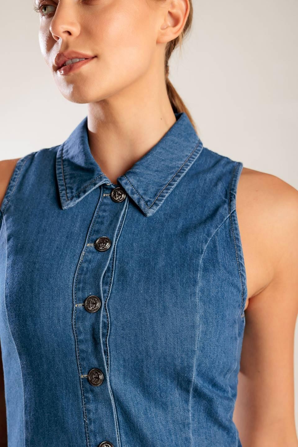 Where I Want to Be Denim Mini Dress - Image 2