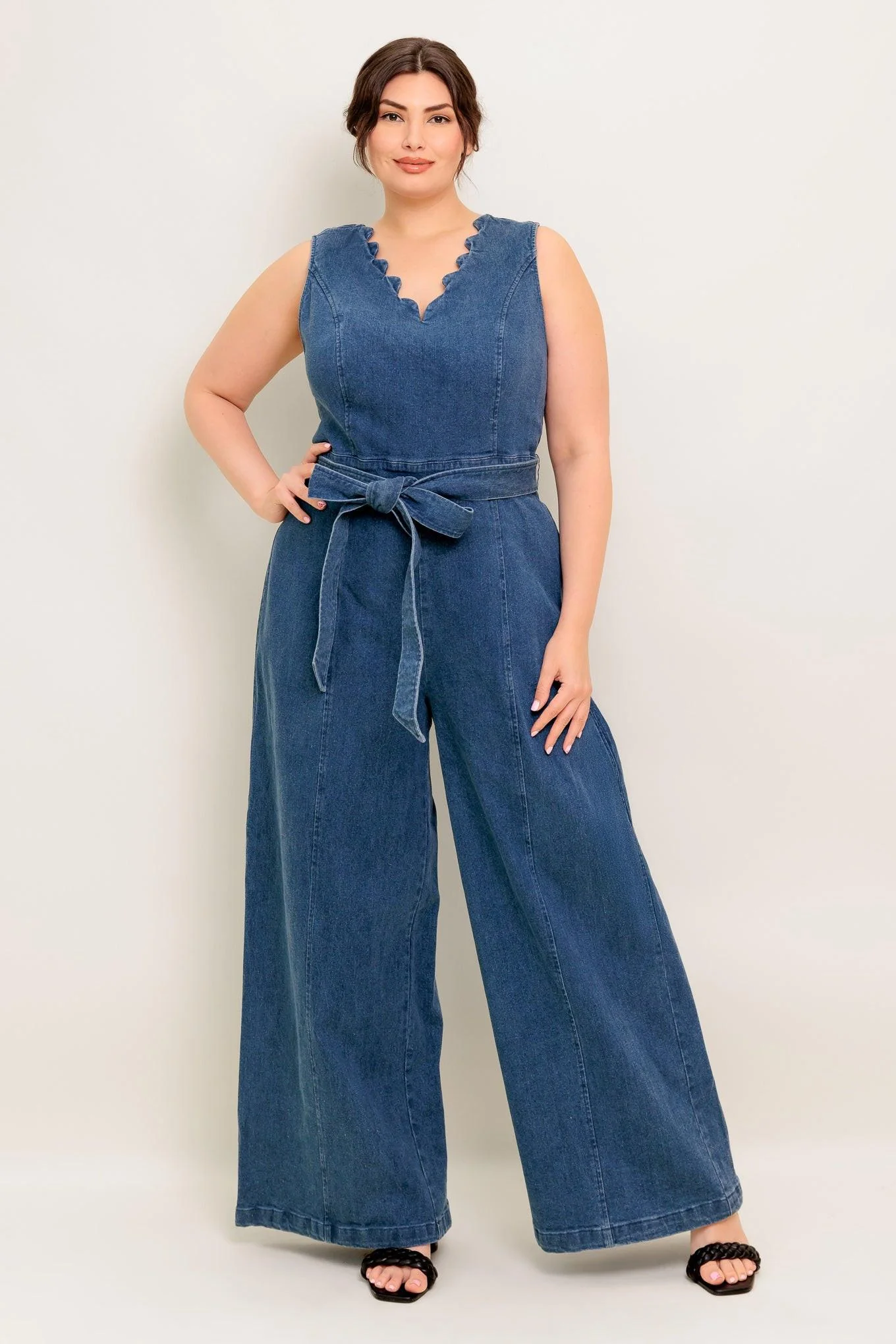 Where the Night Medium Indigo Denim Jumpsuit - Image 7