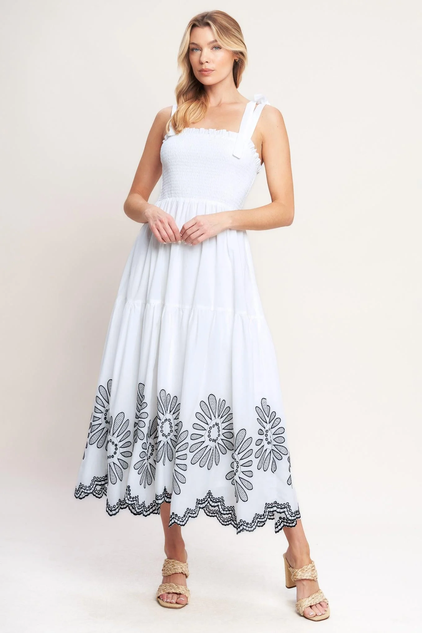 Whispers of Summer Woven Midi Dress - Image 4
