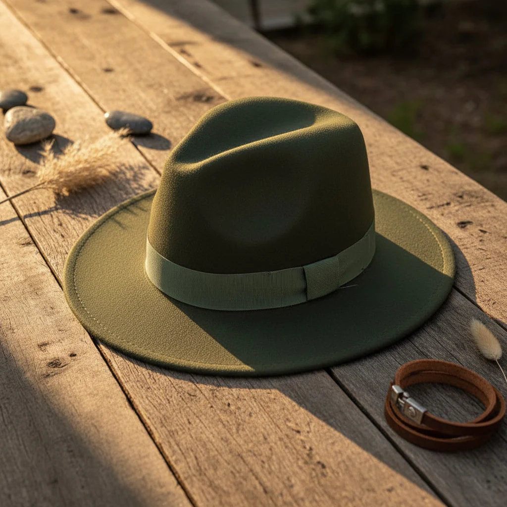Wide Brim Bell Crown Wool Hat – Unisex Sun & Warmth Hat - Image 12