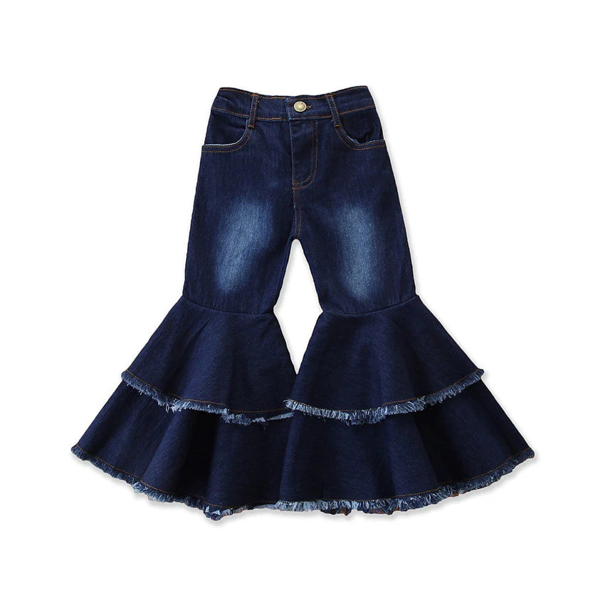 Wide-leg Jeans Girls Kids Flared Pants Trousers - Image 5