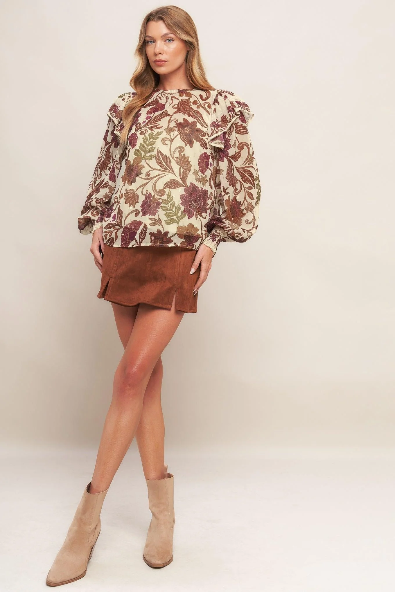 Wild Botanica Ivory Woven Top - Image 4