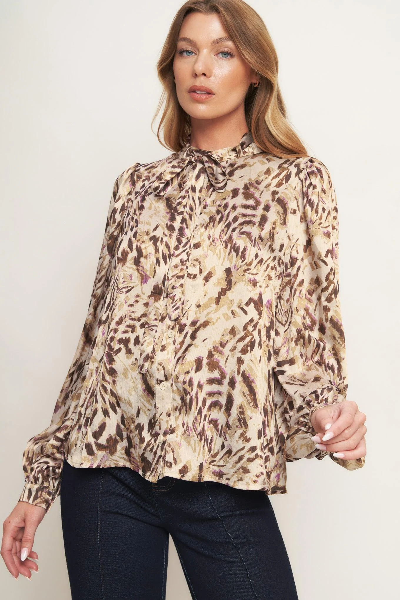 Wild Chic Cream Woven Top - Image 4