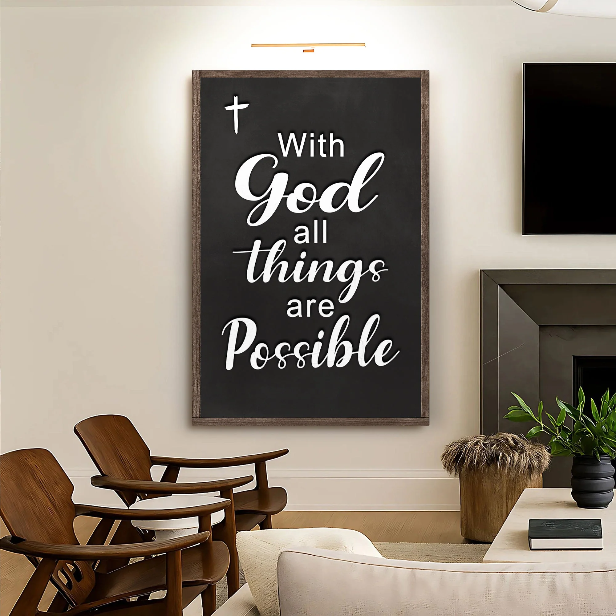 With God All Things Are Possible Faith Sign V - Image 4