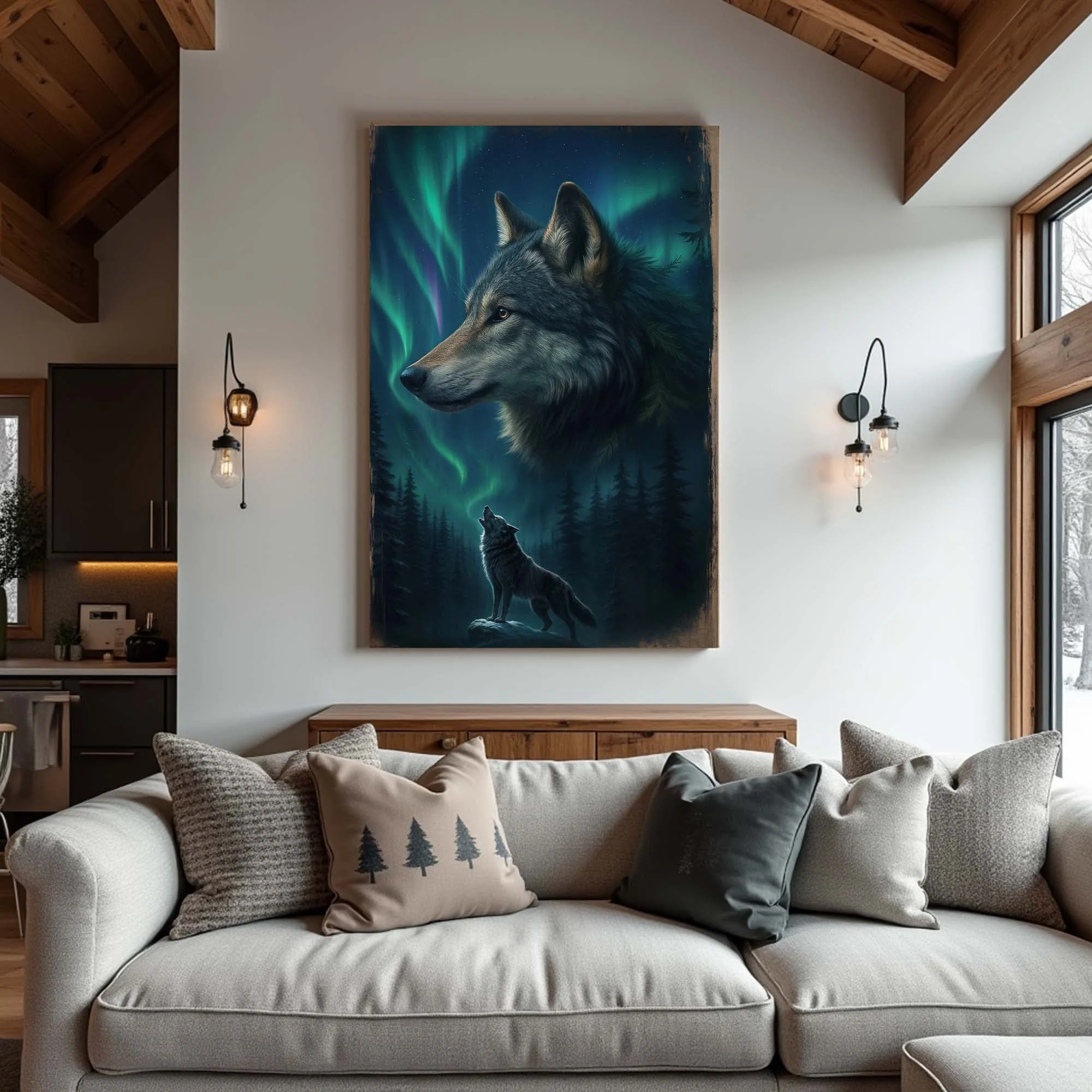 Wolf Double Exposure Wall Art IV - Image 3