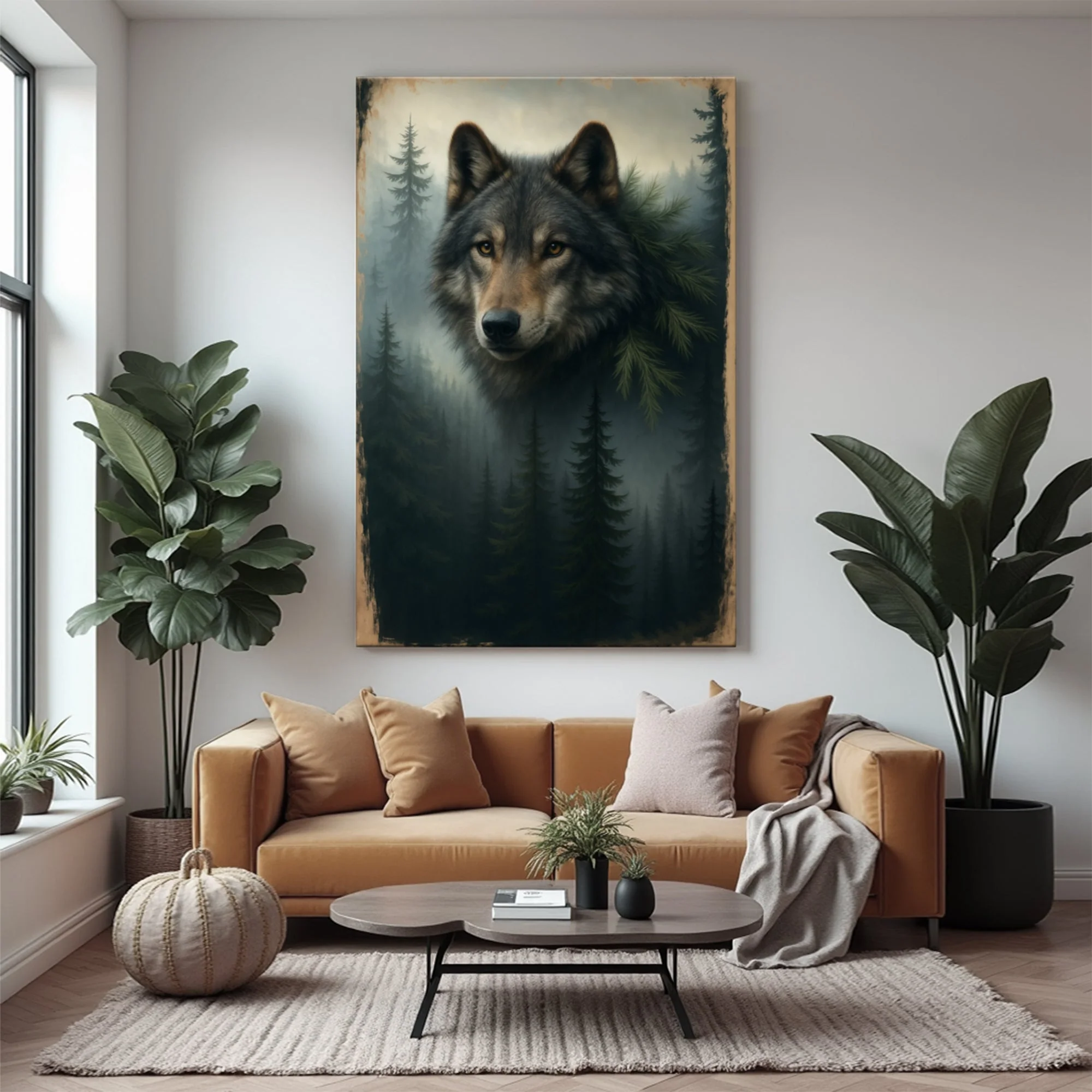 Wolf Double Exposure Wall Art V - Image 3
