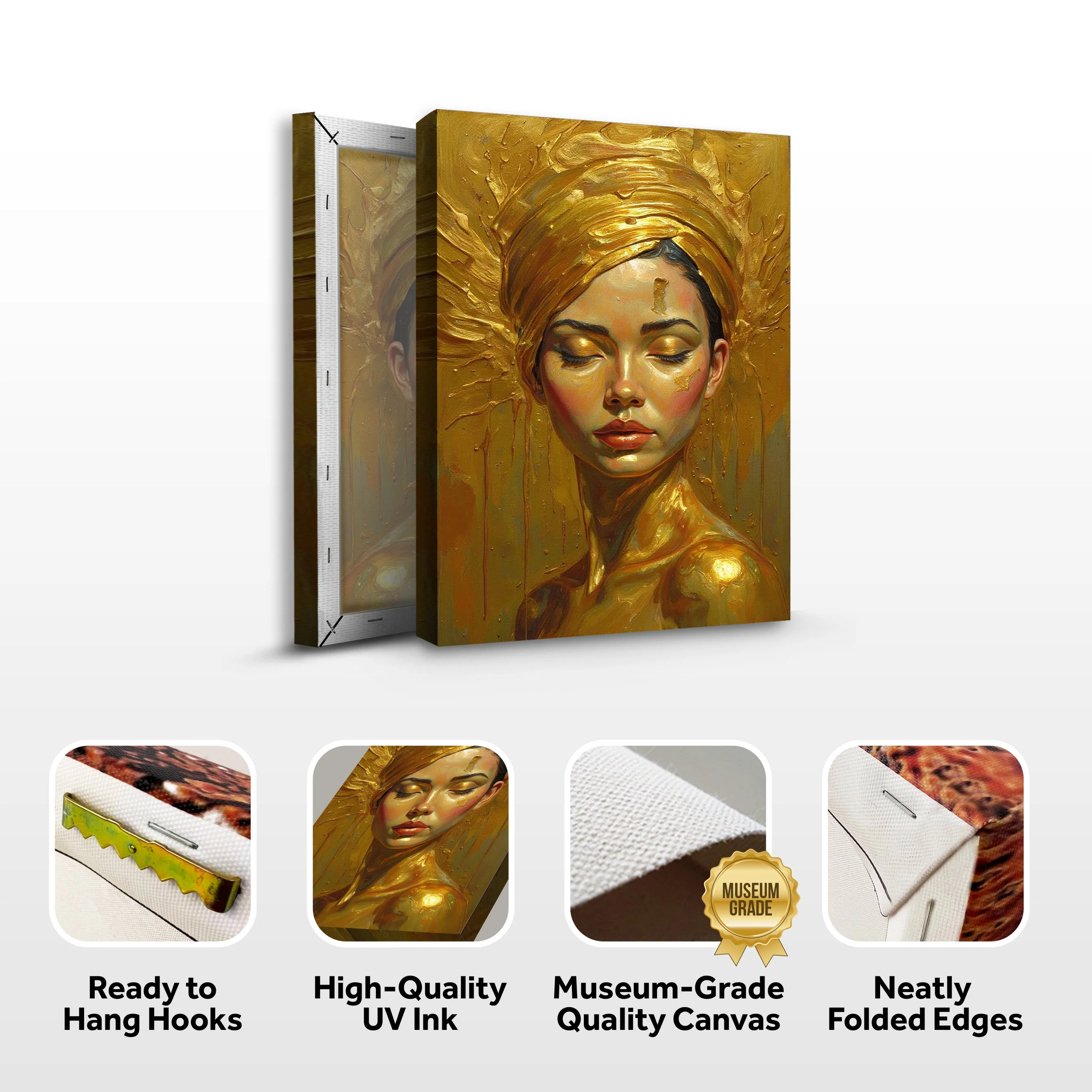 Woman's Golden Serenity Wall Art - Image 8