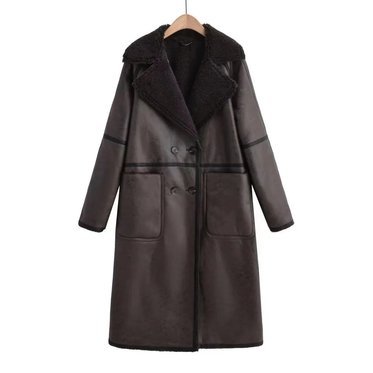 Women’s Belted Double-Breasted Winter Trench Coat - Image 10