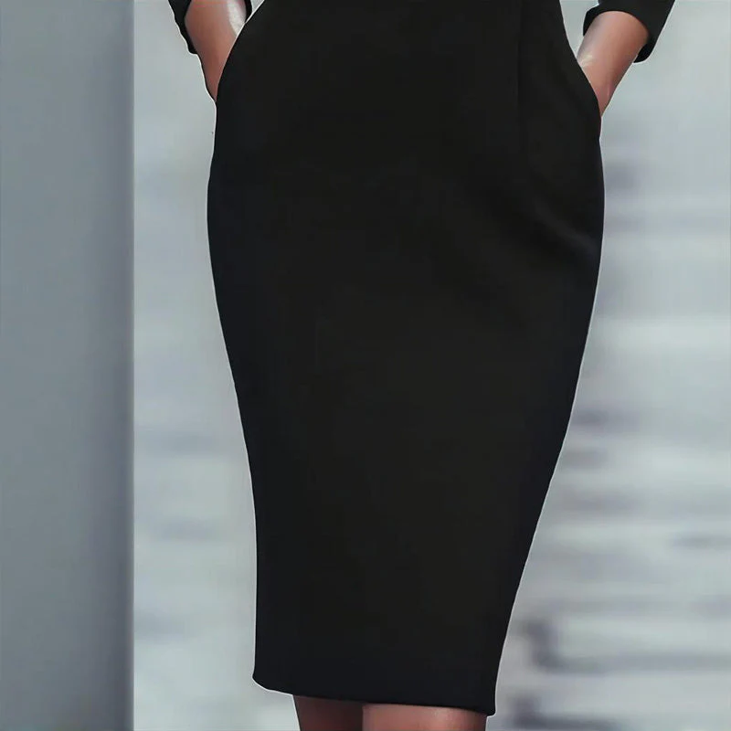 Women’s Black Bodycon Midi Dress - Image 2