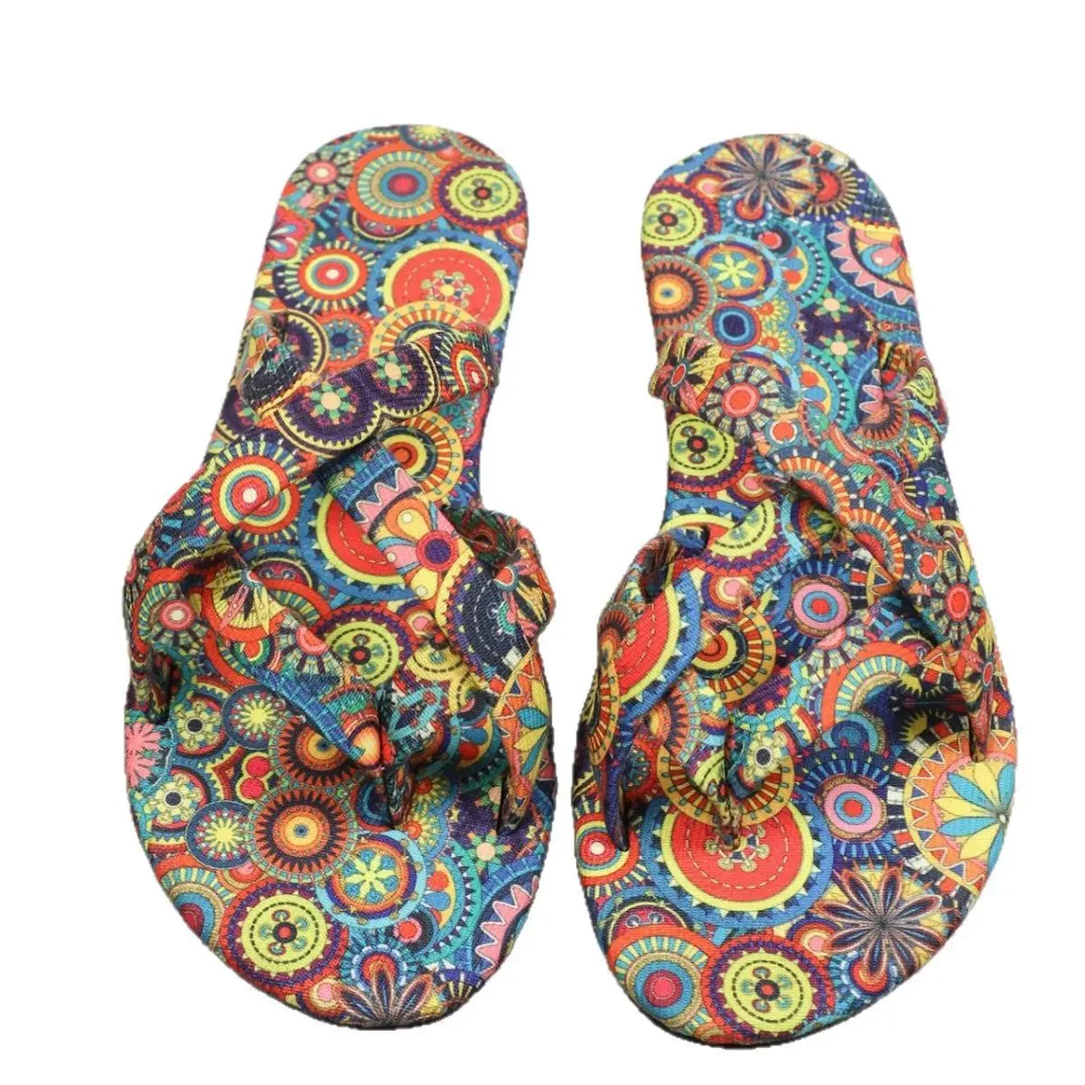 Women’s Boho Flat Printed Sandals - Image 2