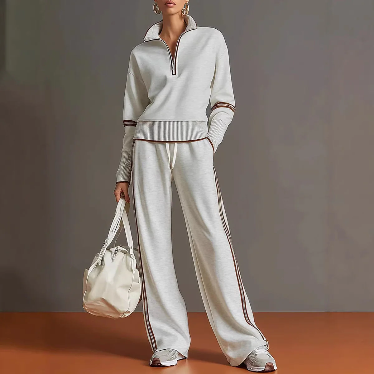 Women’s Casual Long Sleeve Two Piece Sports Set - Image 2