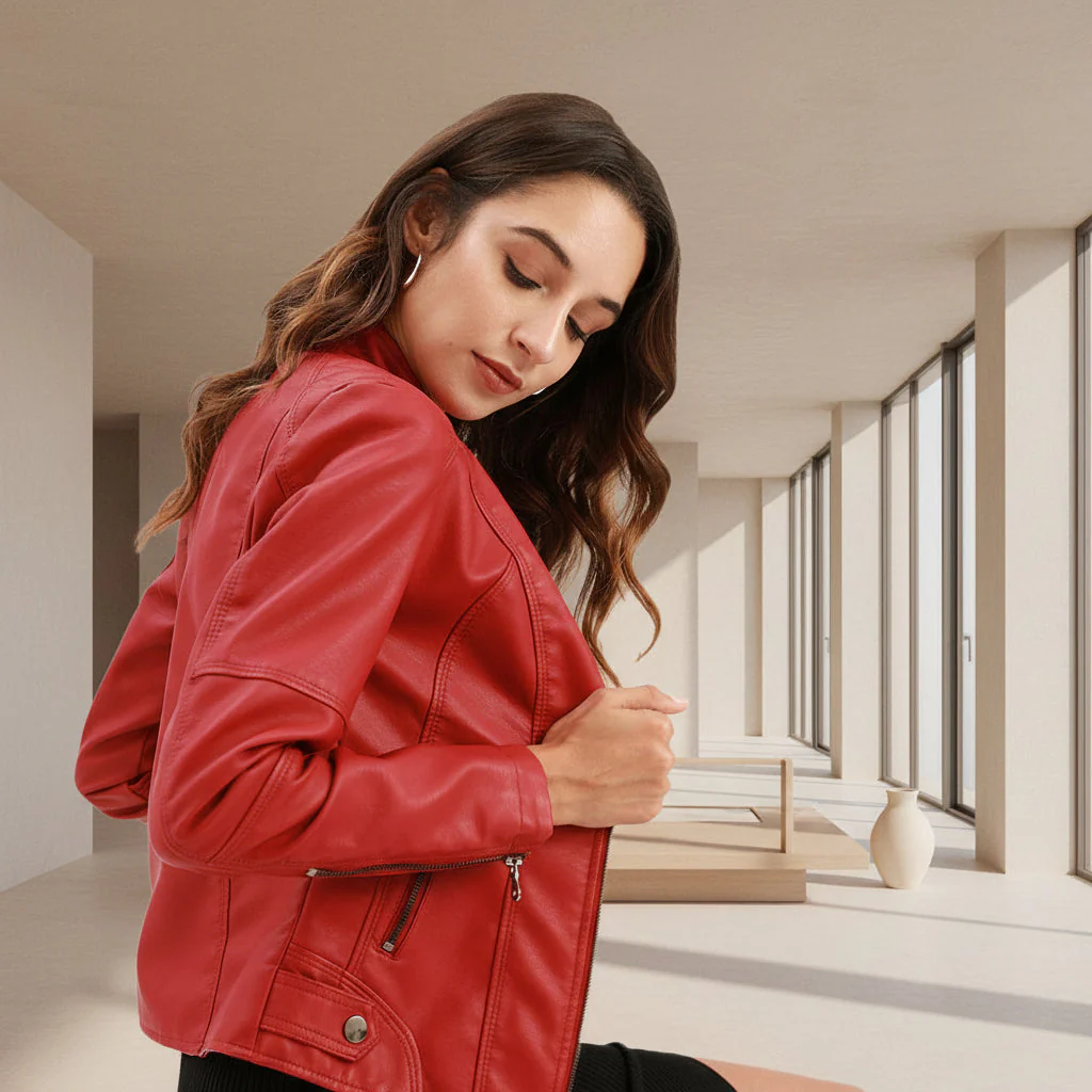 Women’s Classic Leather Jacket – Chic Streetwear Outerwear - Image 4