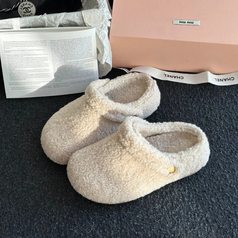🩴 Women’s Closed-Toe Fleece-Lined Thickened Two-Way Wear Slippers - Image 3