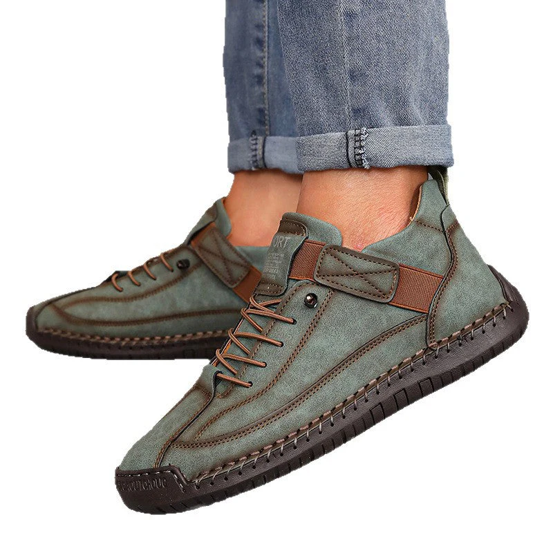 Women’s Color Matching Leather Boots - Image 4