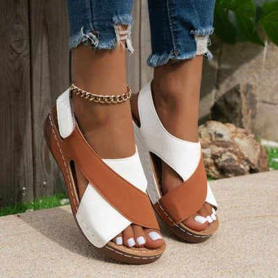 Women’s Colorblock Crossed Wedge Sandals - Image 10