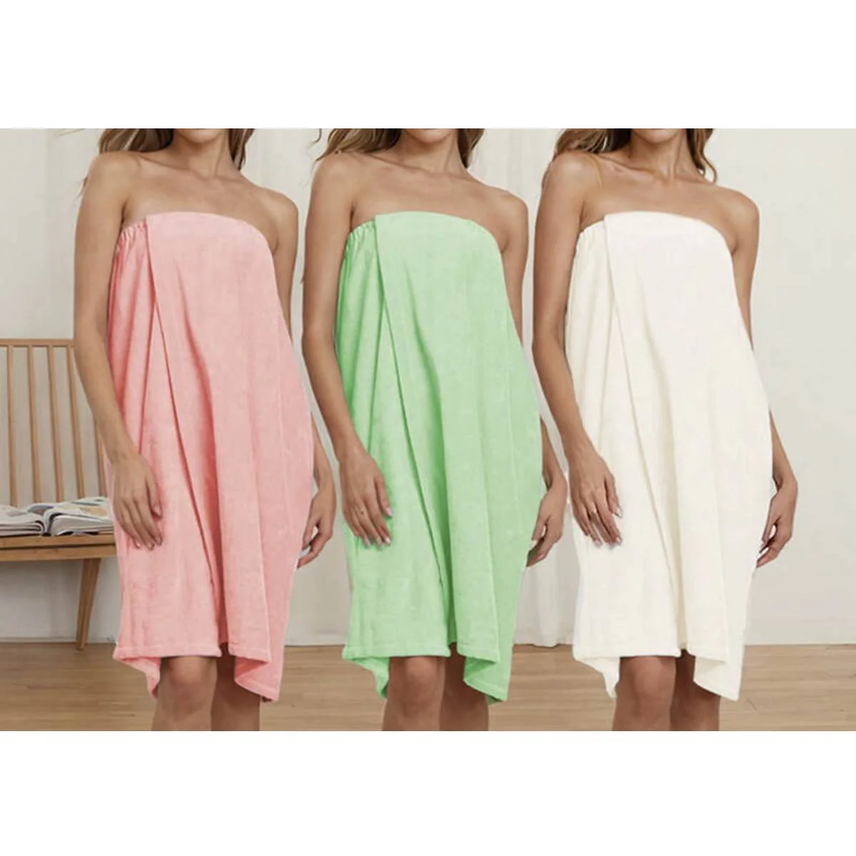 Women’s Coral Fleece Wearable Bath Towel Wrap - Image 19