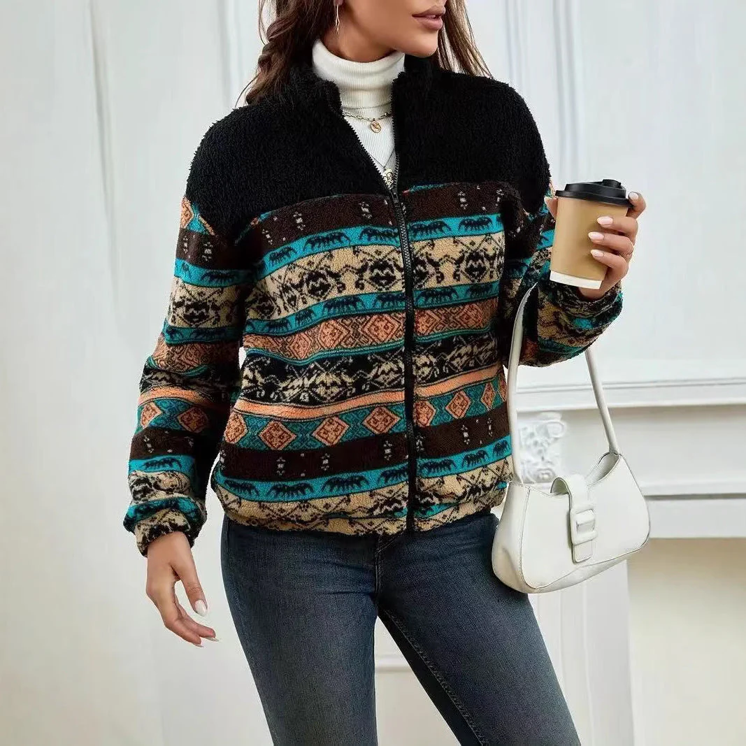 Women’s Double-Sided Plush Zip-Up Cardigan – Stand Collar Winter Jacket - Image 5