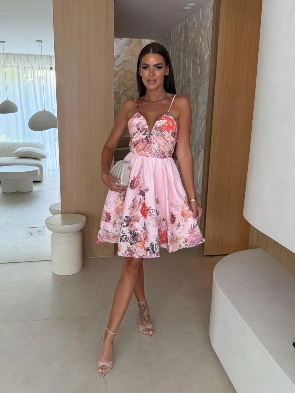 Women’s Fashionable Slim-Fit Printed Strap Dress - Image 6