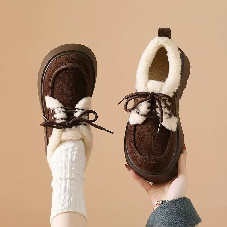 Women’s Fleece Lined Chunky Sole Winter Shoes - Image 2