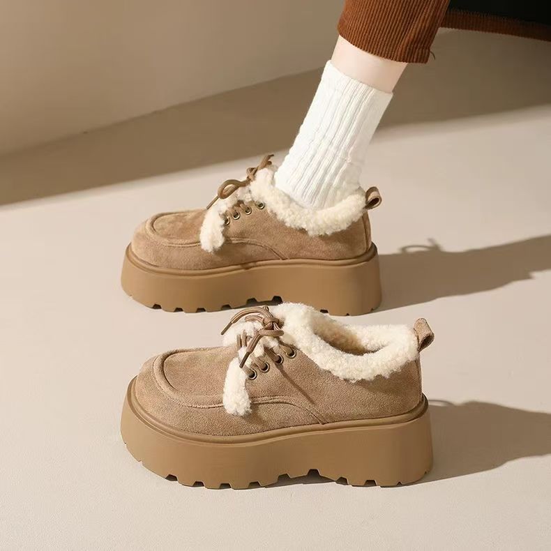 Women’s Fleece Lined Chunky Sole Winter Shoes - Image 3