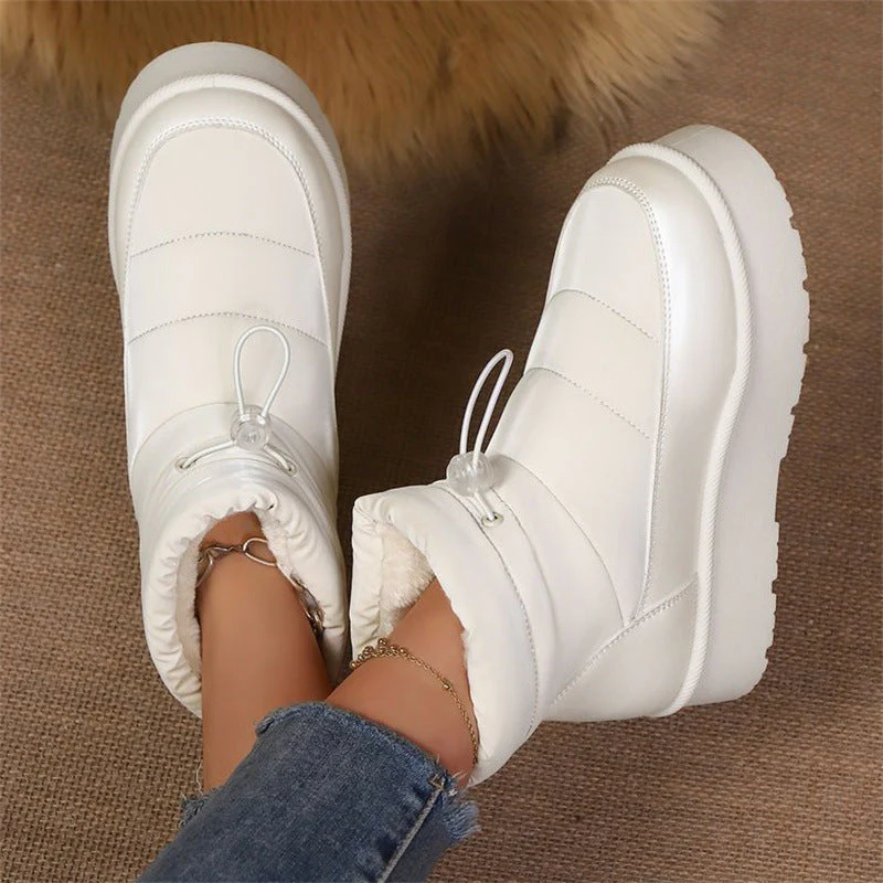 Women’s Fleece-Lined Short Boots – Warm Cotton Lined Winter Ankle Boots - Image 4