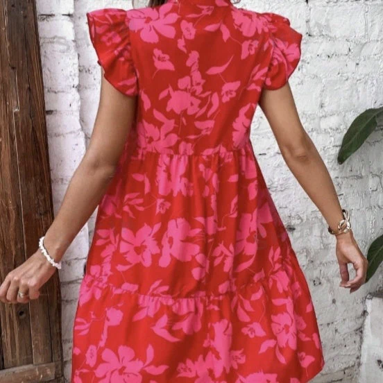 Women’s Floral A-Line Vacation Dress - Image 2