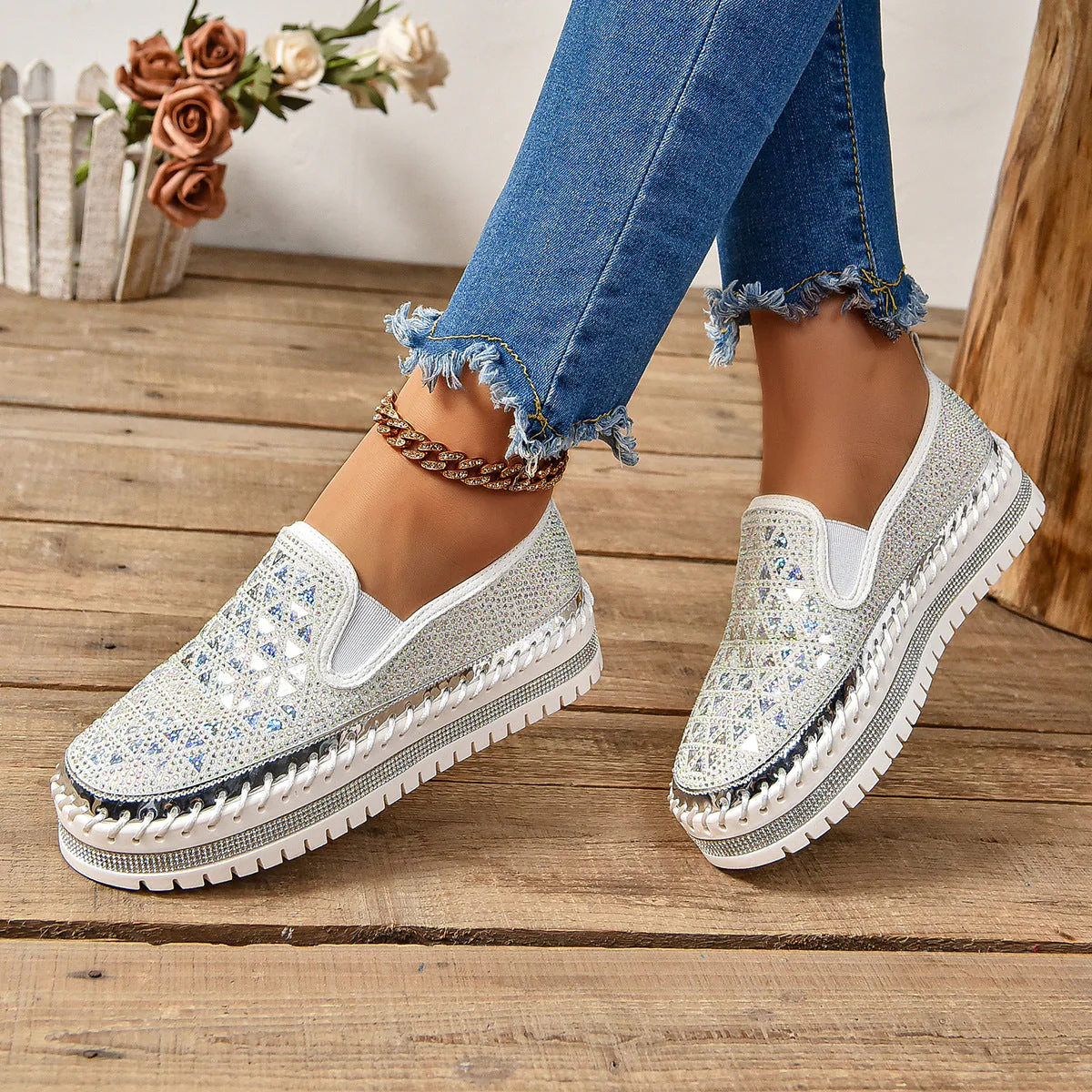 Women’s Four-Seasons Thick-Sole Casual Sneakers - Image 2