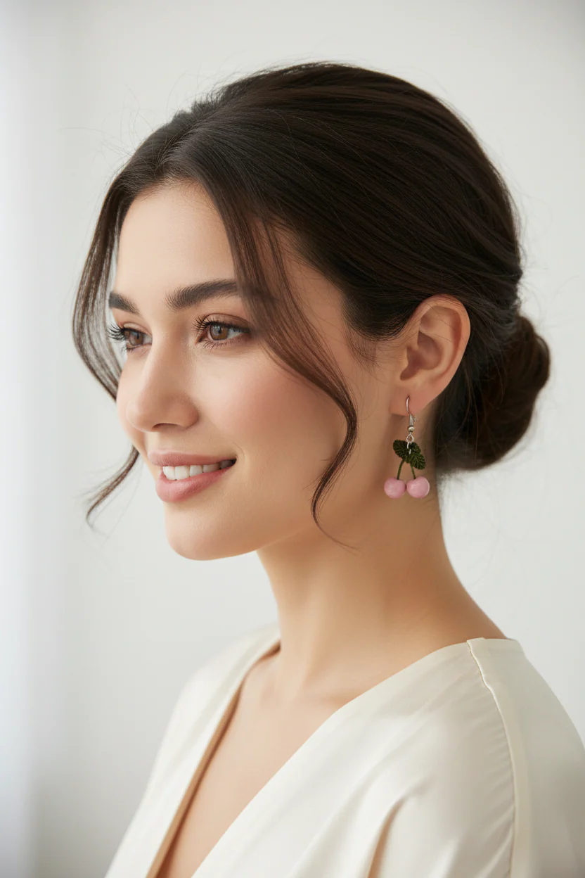 Women’s Handmade Gold-Plated Crochet Earrings – Boho Knit Design - Image 3