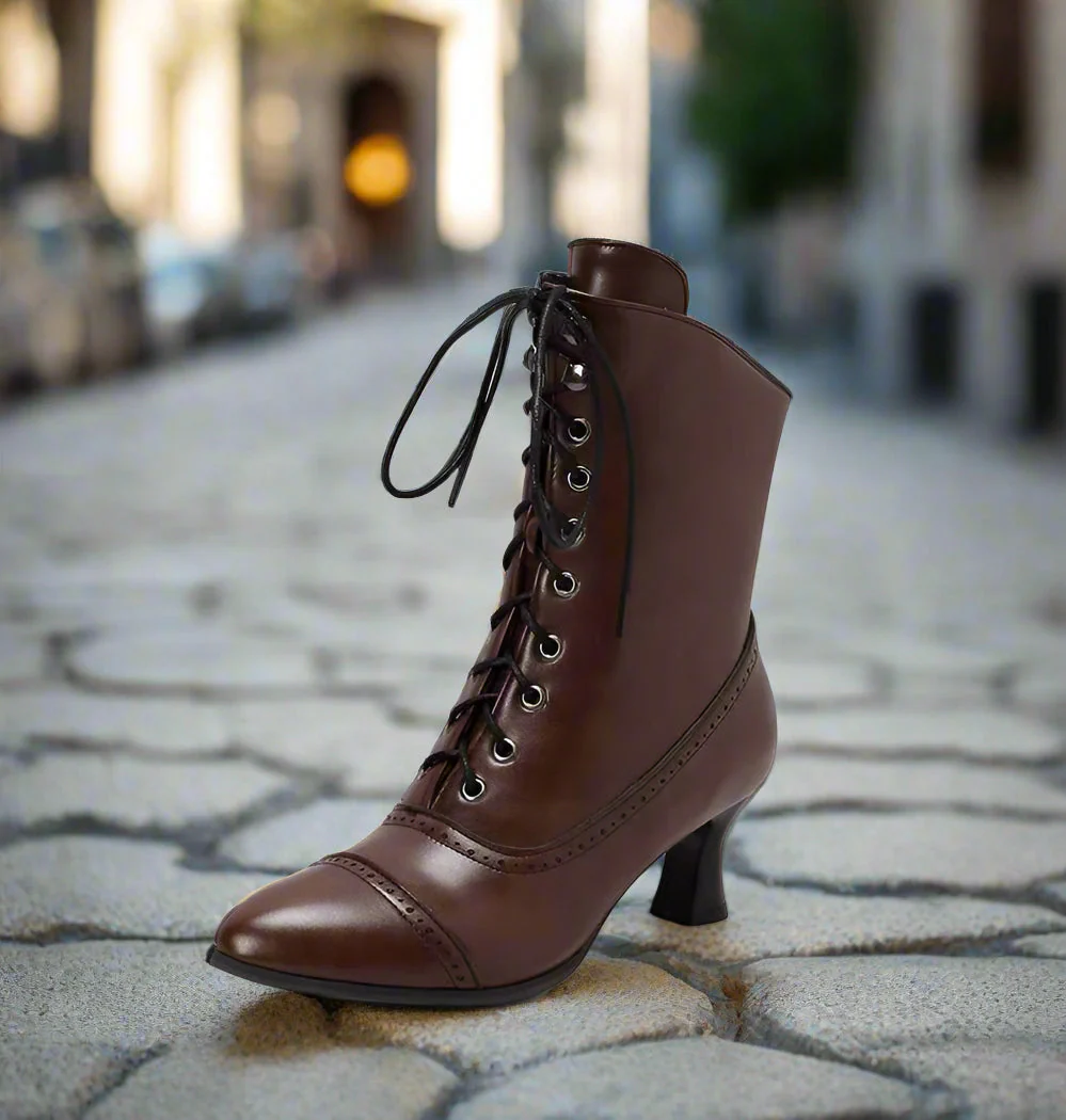 Women’s High Heel Martin Boots – British Style Motorcycle Fashion - Image 4